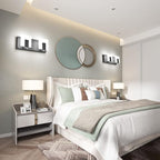 Aipsun 2 Lights Modern Black Vanity Light Up and Down Black Bathroom Lighting Fixtures LED Bathroom Wall Light Over Mirror 6000K