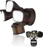 RuggedGrade 30W Turin II TT Series LED Security Light - Motion Wall Light - 3,600 Lumens - 240° Sensor - Color Selectable 3000K/4000K/5000K - Bronze Housing - Outdoor LED Light - DLC 5.1 Premium