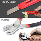 DNA MOTORING 39-Piece Household Tool Set General Repair Small Hand Tool Kit Storage Case for Home Garage Office College Dormitory Use, Red, TOOLS-00006