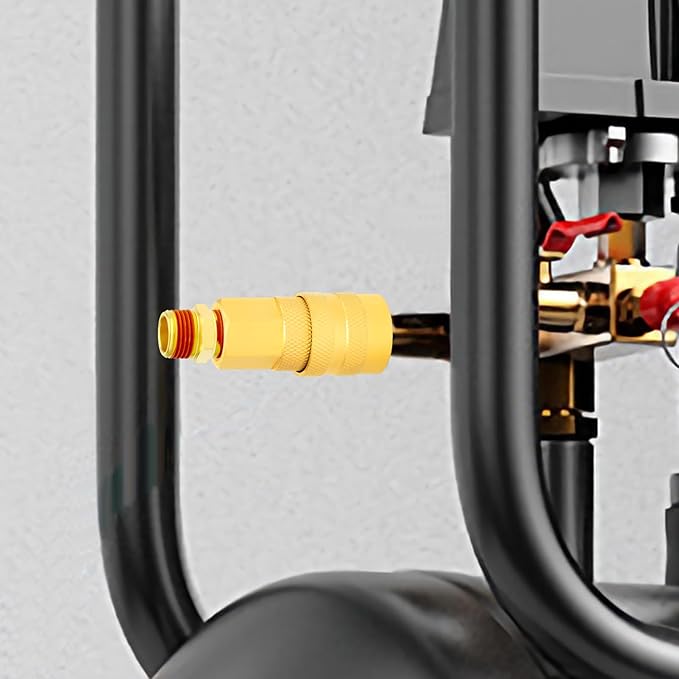 GASHER 10PCS Brass Pipe Fitting, Hex Nipple, 1/4" Male Pipe x 1/4" Male Pipe With Sealant