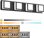 4-Light Bathroom Lighting Fixtures Over Mirror (5CCT, Dimmable), Black Led Modern Vanity Light for Bathroom (3000K/3500K/4000K/5000K/6000K)