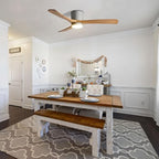 48in Quiet Ceiling Fans with Light ETL Listed Ceiling Fan Lights Living Room Bedroom ‎Remote Ceiling Lighs Fan Lighting 6 Gear Wind Speed Grey Ceiling Fan Light Wooden Fan Blades