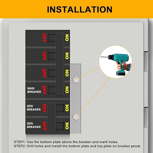 4 Set Generator Interlock Kit Compatible with Eaton Cutler Hammer 100 Amp and 125 Amp Panels Breaker,for Safe Usage of Portable Power During Outage,Professional and Interlock Kit (4)