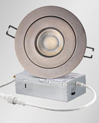 Canless Gimbal LED 4-inch - Swivel 90° tilt 360° Rotation Adjustable 6PACK 4" dimmable Eyeball LED Wafer recessed retrofit Ceiling Spotlight Can Light Oil Rubbed Bronze 4 inch 6 Pack