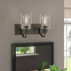 Emliviar Vanity Light for Bathroom - 2-Light Wall Sconce Lighting in Oil Rubbed Bronze Finish with Clear Glass, YCE237B-2W ORB