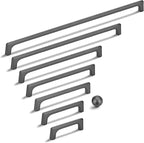 10 Pack 5 Inch(128mm) Hole Center Modern Matte Dark Gunmetal Gray Cabinet Pull Handle Timeless Vanity Drawer Pull Handle Classic Cabinet Hardware for Kitchen Bathroom, Screws Included, Gray(5x10)