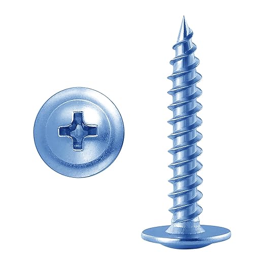 (150 pcs) Wensilon #10×1-1/2" Phillips Truss Head Wood Screws Galvanized Iron Quick Metal Self