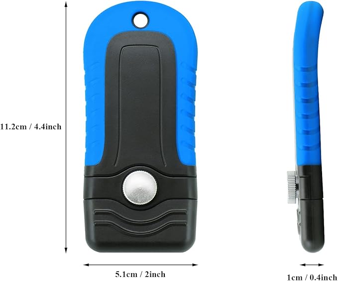 Gomake Razor Blade Scraper Tool with Blade Storage Container, Glass Cooktop Stove Scraper with 10PCS Stainless Steel Blades for Glass Clean,Paint,Old Label,Decal Sticker,Adhesive Remover (Blue)