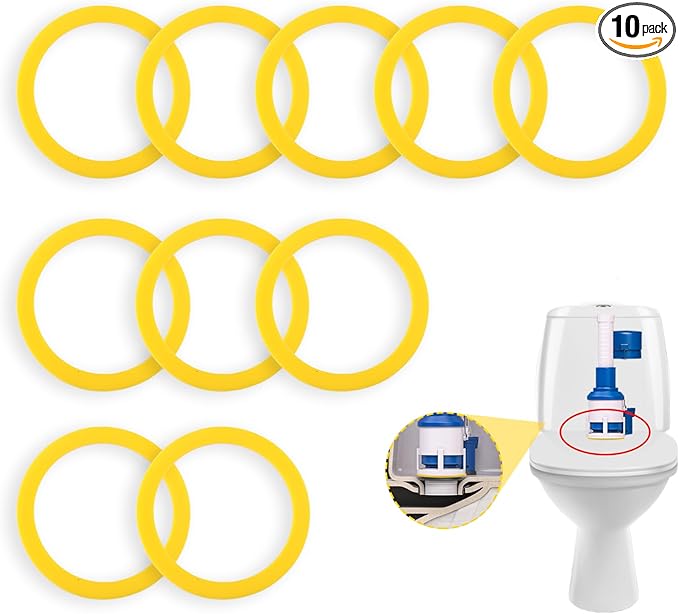 10 Pcs Flush Valve Seal for Kohler Toilets GP1059291 2475620 Upgraded Silicone Seal Kit Compatible with Kohler Canister Flush Valve Seal, Chemical Resistant Parts for Toilets Tank Canister Gasket Kit