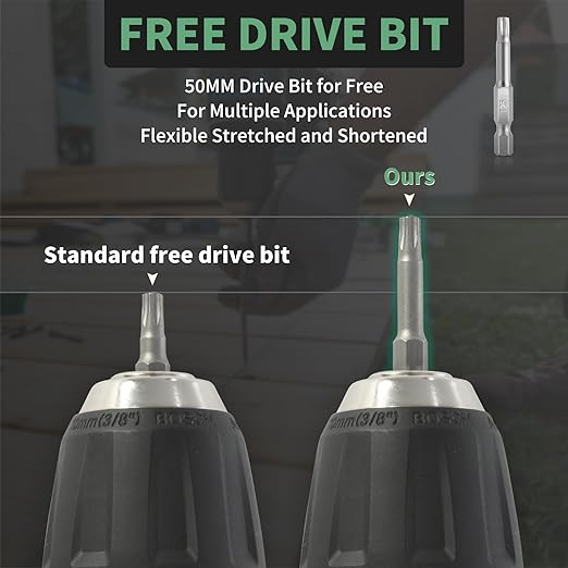 Wood Screws 5 Inch, FIXLINK Deck Screws #10 x 5, 50 PCS, Epoxy Coated, T25 Star Bit Above 1500 Hour Salt Spray Coating Outdoor Decking Screws Excellent Rust Resistant for Wood Fence, Green