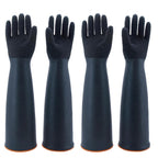 North Tower Heavy Duty Rubber Gloves, Industrial Gloves Waterproof Reusable Protective Work for Cleaning, Dishwashing,Upgraded with Non-Slip Design, Black (22in,2pair)