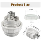 E26 Socket,Ceramic Medium Base Screw Socket E26 E27 Threaded Glazed Porcelain Lampholder (with Aluminum Shade Ring)