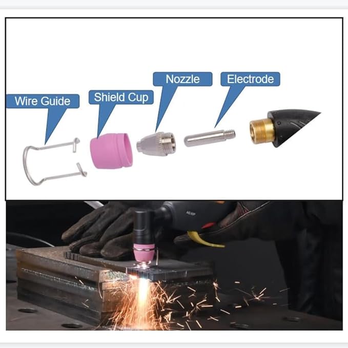 AG-60 Plasma Cutter Torch Consumables, SG-55 AG-60 WSD-60 Plasma Cutter Accessories for CUT55/CUT55PRO, 26Pcs