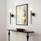 Alabaster Wall Sconce, Modern Bronze Bathroom Sconces, Marble Sconces Wall Lighting for Living Room Vanity Foyer Hallway Bedroom Staircase H-22in(Dimmable Bulb INCL)