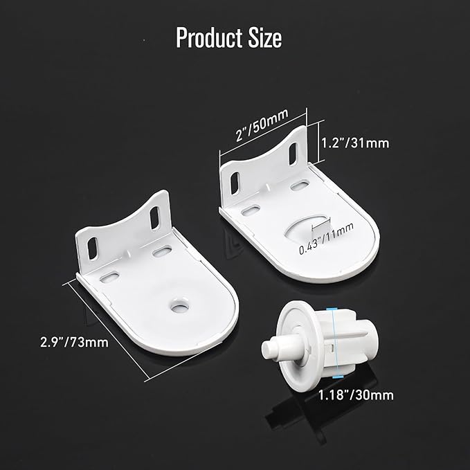 32mm Roller Blind Repair Kit – Heavy Duty Window Shade Brackets & Mounting Hardware – Fix Broken Blinds for 32mm/1.25” Roller Tubes – Fits Most Roller Shades, White