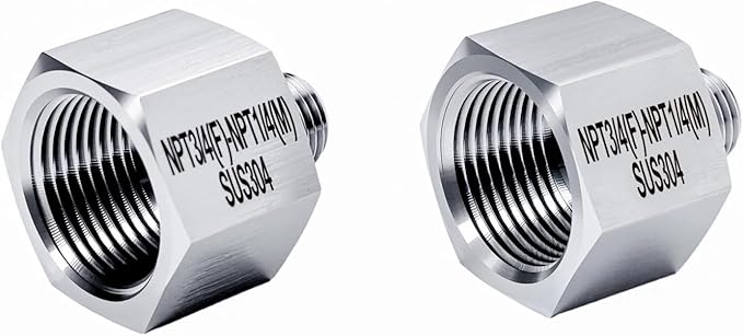 2 pieces Npt3/4 Female to Npt1/4 Male Reducer,3/4-1/4Water pipe Adapter, Fabricate of 304 Stainless Steel