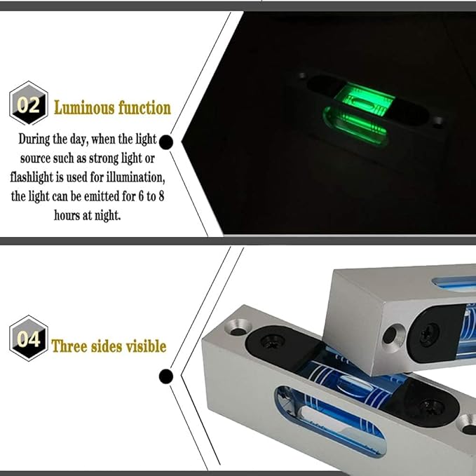 Aluminum Alloy High Precision Adjustable Level Instrument - Small, Light, Magnetic Bubble Square Level