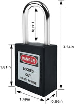 Lockout Tagout Locks Set-5pcs Black Keyed Different Locks, 2 Keys Per Lock, OSHA Compliant Safety Padlocks for Electrical Lockout Tag Out Kit