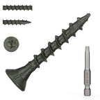 Wood Screws #8 x 1-1/4’’, T25 Star Torx Drive Flat Head Deck Screws, Green, 194Pcs (1lb)