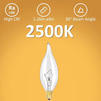 12-Pack E12 B10 Clear Candelabra Base Bulb, 40W 120V Incandescent Candle Light Bulbs Dimmable Chandelier Light Bulbs for Pendants or Outdoor, Ceiling Fan, Wall Sconces, Fireplace (40, Watts)