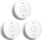 Smoke Detectors 10 Year Sealed Battery Operated,UL217-9th Listed Smoke Alarm with Voice Alert,Photoelectric Sensor Fire Alarms Smoke Detectors with LED Lights for Home, GS886-H04 (3 Pack)