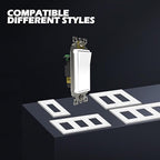 ThunderWay Single Pole Light Switch, Decorative Paddle Rocker Switch, Grounding Screw, UL Listed, Paddle Light Switch, 15A 120/277V, 50 Pack