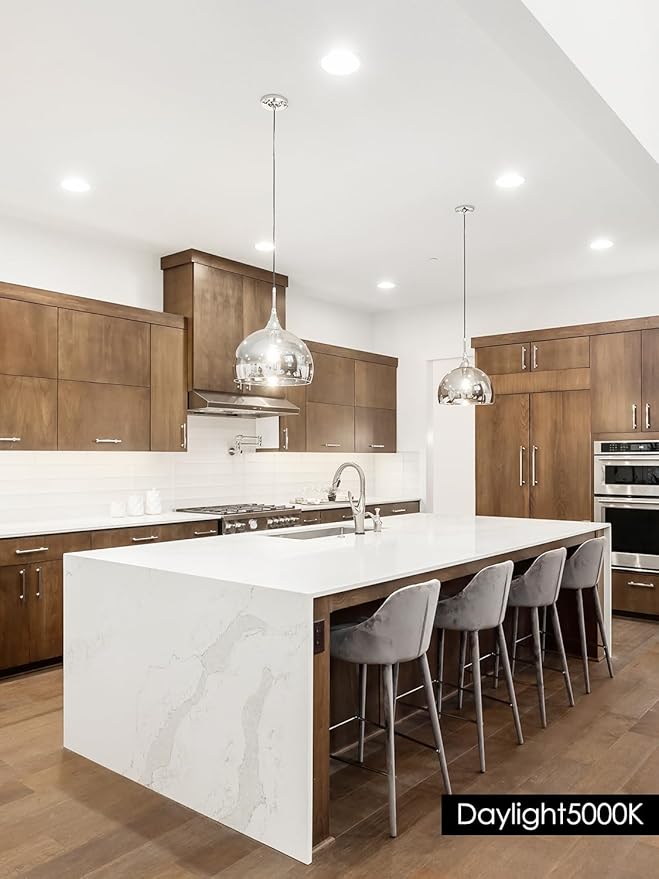 12 Pack 6 Inch Ultra-Thin LED Recessed Ceiling Light with Junction Box, Daylight 5000K, 1050LM Brightness, 12W 110W Eqv, Dimmable Canless Wafer Downlight - ETL & FCC Certified