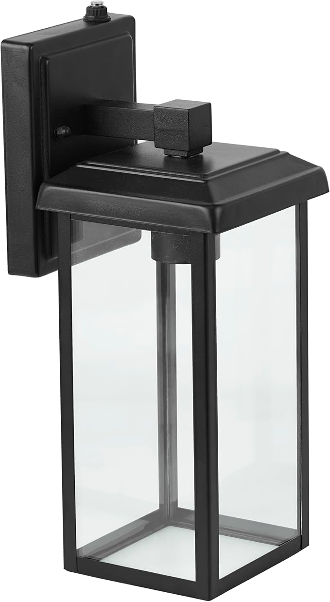 LEDVANCE Sylvania Dusk to Dawn Wall Lights with Accessories, Indoor/Outdoor, 120V, Hardwire, Metal/Black - 2 Pack (66555)