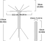 JOOM 4 Legs Single Layer Clothes Drying Rack, Garment Rack Portable and Foldable Space Saving Laundry Drying Rack - Drying Rack Clothing Floor Folding Balcony Bedroom Household Aluminum