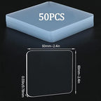 50PCS Premium Double Sided Mounting Squares Clear Tape,Heavy Duty Adhesive Pads for Pictures,Poster Hanging Strips - Strong Sticky Tack,Waterproof Adhesive for Shower,Wall Patch,Sticky Pads