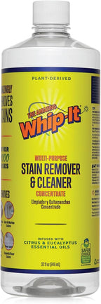 Whip It Cleaner, Multi Purpose Stain Remover CONCENTRATE, Makes 32 Bottles, Plant Based Enzyme Cleaner, Cleaning Food, Grease, Coffee, Wine, Baby Stains, pet stains, Over 500 uses, Made in USA, 32 OZ