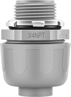 10 PCS 3/4" Liquid Tight Connector NPT Non-Metallic for PVC Electrical Flexible Conduit Fittings - Sturdy, Quick Installation, UL Listed for Home Outdoor Tubes Tools