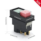 Magnetic On-Off Switch Electromagnetic Pushbutton Switches for Electric Power Tools Grinder Cutting Machine Tool Equipment,4 Pins 16A 110V