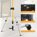 13.7 Ft./4.2M Professional Lasers Level Pole with Tripod, Adjustable Telescoping Pole for Leveling Tools, Multi-functional Fine-tuning Bracket with 1/4” and 5/8” Thread Adapters, Includes Carrying Bag