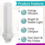 8PCS FDS18E35/4 CFL Light Bulbs Fits for Panasonic Fixtures,3500K 18W 4 Pin G24q-2 Base Plug-in Compact Fluorescent Lamp