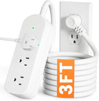 Short Extension Cord, 3 Outlets 3ft Extension Cord, 1875W Weatherproof Small Surge Protector, Mountable Small Extension Cord for Home, Outdoor, Travel.