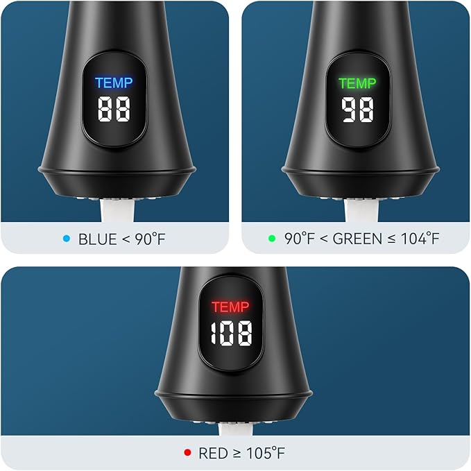 FORIOUS Black LED Kitchen Faucet with Pull Down Sprayer, High Arc Single Handle Modern Stainless Steel Sink Faucet with Temperature Digital Display, Suitable for Farmhouse Camper Rv Bar