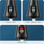 FORIOUS Black LED Kitchen Faucet with Pull Down Sprayer, High Arc Single Handle Modern Stainless Steel Sink Faucet with Temperature Digital Display, Suitable for Farmhouse Camper Rv Bar