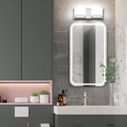 Tipace 2 Lights Modern Chrome LED Vanity Light for Bathroom Wall Light Up and Down LED Bathroom Light Fixtures Over Mirror(White Light 6000K)