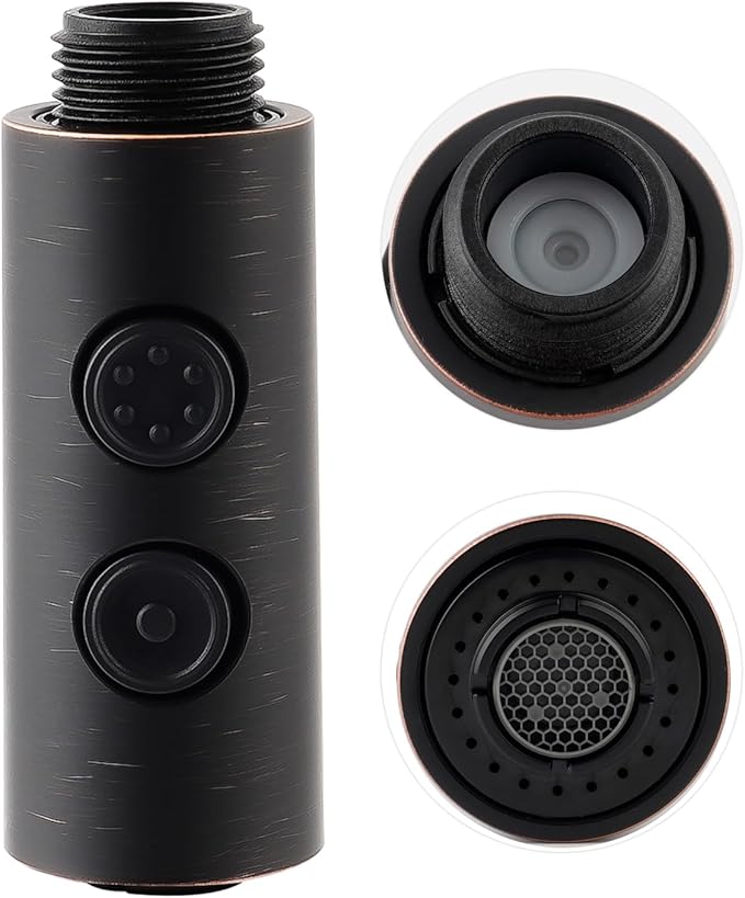 Hibbent Pull Out Sink Sprayer Head Replacement, 2 Function Kitchen Faucet Head, Bathroom Pull Down Spray Head with G1/2 or 13/16 Inch Male Connector, Oil-Rubbed Bronze