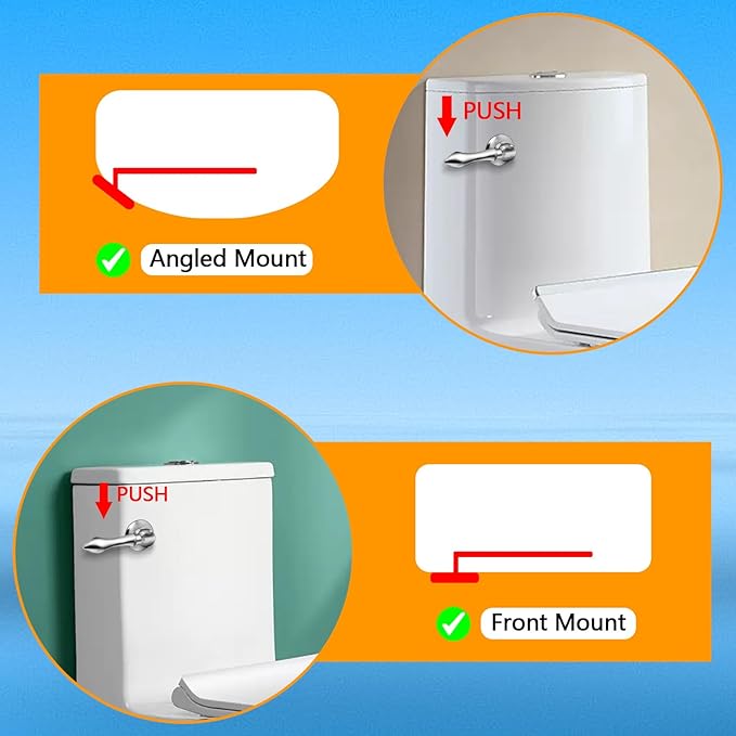 Boltigen Front Mount Toilet Handle, Toilet Trip Lever Handle Replacement with Stainless Steel Flapper Chain, Chrome Finish Universal Toilet Tank Flush Handle Lever for Most Toilets