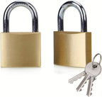 ABRAFOX Solid Brass Same Keyed Padlock keyed Alike Lock-（1-9/16 inch 40mm） 2pack
