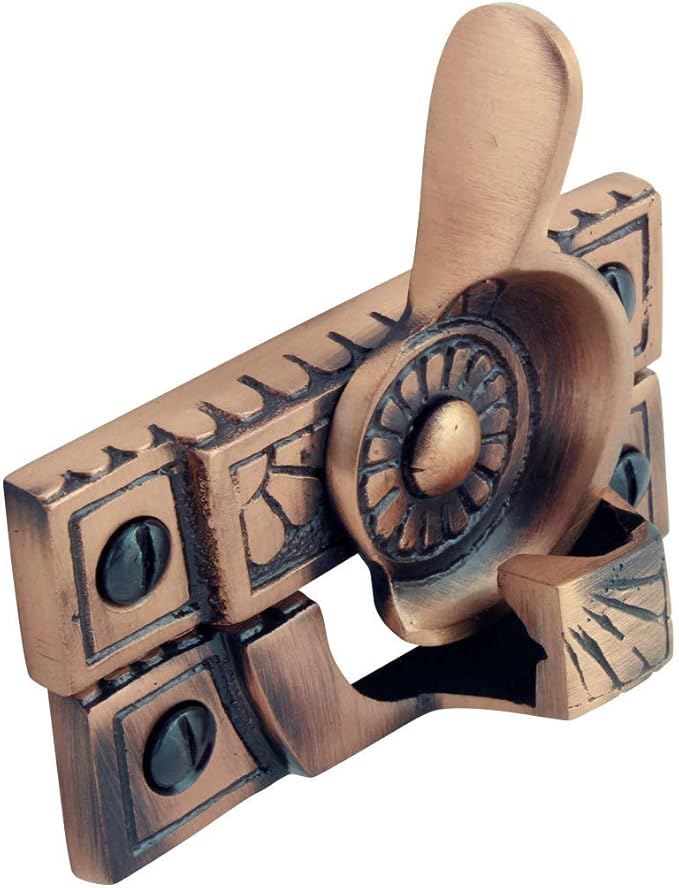 Renovators Supply Manufacturing Window Sash Lock 2.7 in. Solid Cast Brass Victorian Style Window Locks with Mounting Hardware