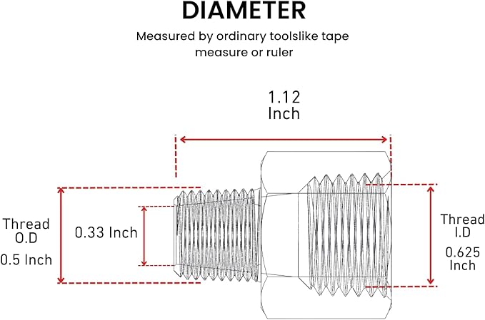 3/8 Inch NPT Female to 1/4 Inch NPT Male Reducer Adapter, Brass Pipe Fittings Adapter, Brass Reducer Pipe Extension Connector, 0.625" ID × 0.5" OD, Pack of 2