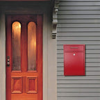 KYODOLED Steel Key Lock Mail Boxes Outdoor, Locking Wall Mount Mailbox, Security Key Drop Box, Collection Boxes,16.2H x 11.22L x 4.72W Inches, Red X Large