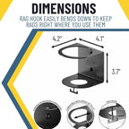 Koova All-Purpose Spray Bottle Holder with Rag Hook | Wall Mount Organizer for Garage, Home & Shop | Heavy-Duty Powder Coated Steel | USA Made | Hardware Included