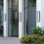 Sytmhoe Outdoor Wall Lights, 23.6in 10%-100% Dimmable 6000K LED Modern Patio Wall Light Fixture, Aluminum&PC Black Exterior Sconce Wall Mounted Lights,Suitable for Garage Courtyard House(6000K)