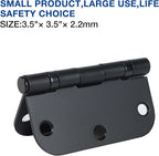 3 Pack Rounded Matte Black Door Hinges 3.5 Inch 5/8" Radius No Squeak Ball Bearing Interior 3-1/2"Flat Iron Bifold Residential Standard Bedroom Indoor for Doors 3 ½" Hardware Control House Home Decor