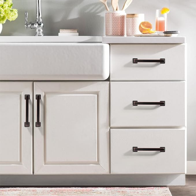 6 Pack 3.75 Inch Kitchen Cabinet Handles - Oil Rubbed Bronze Pulls Hardware for Cabinets and Cupboards