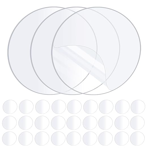 30PCS Heavy Duty Double Sided Adhesive Mounting Circle Tape- Waterproof,Strong Adhesion,Clear, High Strength,No Residue Removability for Hanging,Wall Mounting, Home Decor,Adhesive for Shower